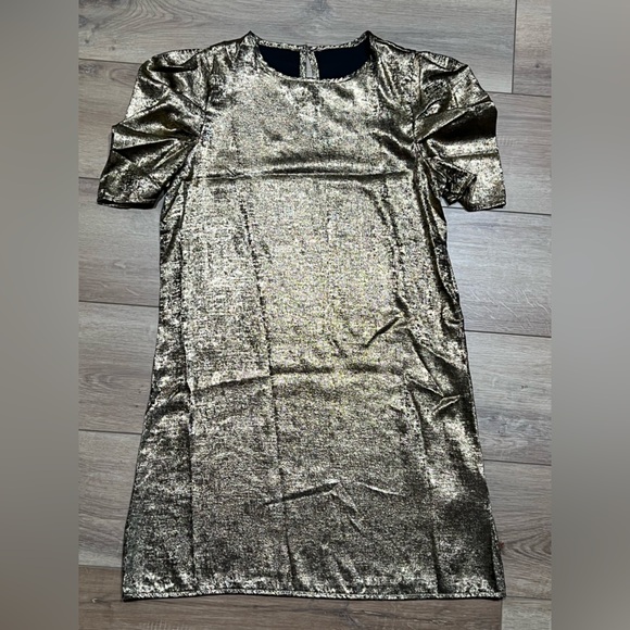 SHEIN Dresses & Skirts - SHEIN Golden Shimmer Dress New Never Worn Small 4